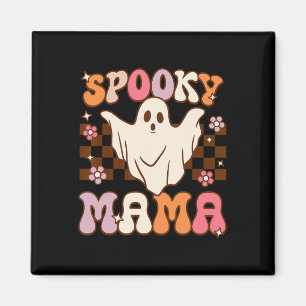 Retro Groovy Halloween Ghost Spooky Mama Costume Magnet
