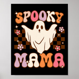 Retro Groovy Halloween Ghost Spooky Mama Costume  Poster