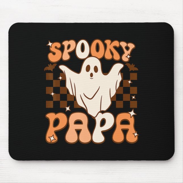 Retro Groovy Halloween Ghost Spooky Papa Costume  Mouse Pad (Front)