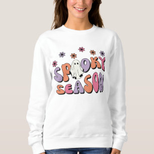 Retro Groovy Halloween Spooky Season Sweatshirt