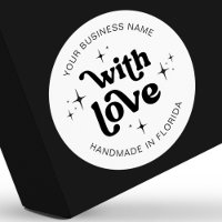 Retro Groovy Handmade With Love Business Label