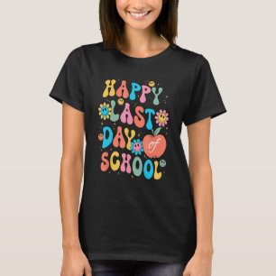 Retro Groovy Happy Last Day Of School End Of Year T-Shirt
