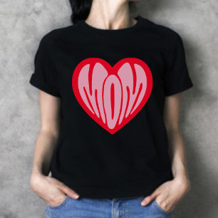 Retro Groovy Heart Mom Mother's Day T-Shirt