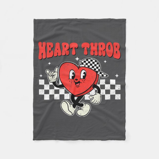 Retro Groovy Heart Throb Valentines Day Toddlers B Fleece Blanket (Front)