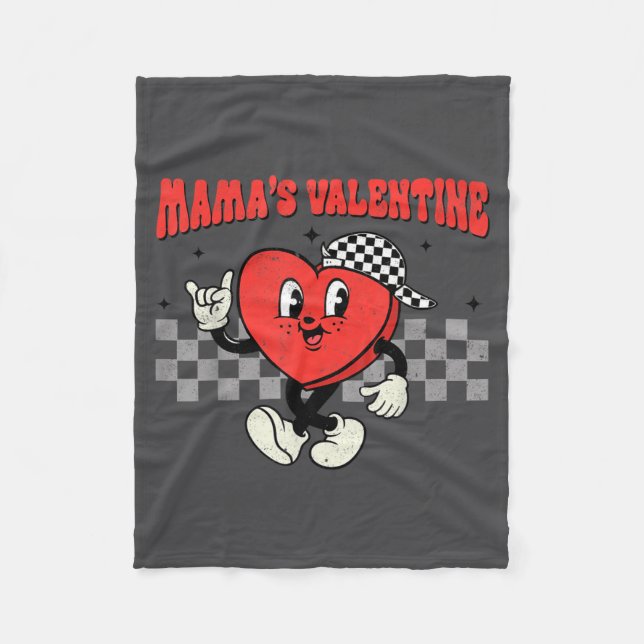 Retro Groovy Heart Throb Valentines Day Toddlers B Fleece Blanket (Front)