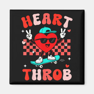 Retro Groovy Heart Throb Valentines Day Toddlers B Magnet