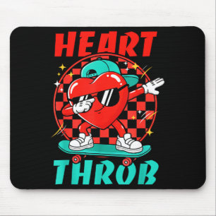 Retro Groovy Heart Throb Valentines Day Toddlers B Mouse Pad