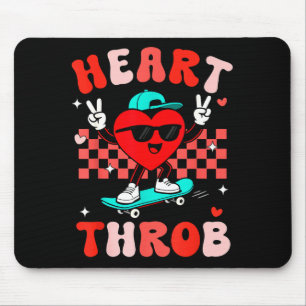 Retro Groovy Heart Throb Valentines Day Toddlers B Mouse Pad