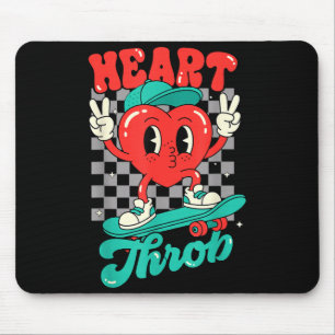 Retro Groovy Heart Throb Valentines Day Toddlers B Mouse Pad