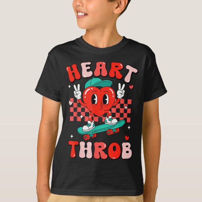 Retro Groovy Heart Throb Valentines Day Toddlers B T-Shirt (Front)