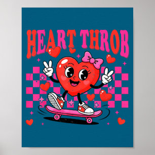 Retro Groovy Heart Throb Valentines Day Toddlers G Poster