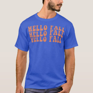 Retro Groovy Hello Fall Autumn Thanksgiving Gift M T-Shirt