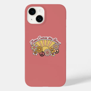 Retro Groovy   Here Comes the Sun Vintage Graphic Case-Mate iPhone 14 Case