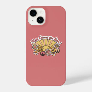 Retro Groovy   Here Comes the Sun Vintage Graphic iPhone 14 Case