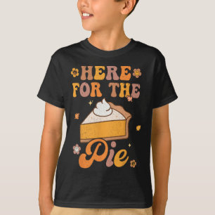 Retro Groovy Here For The Pie Thanksgiving Pumpkin T-Shirt