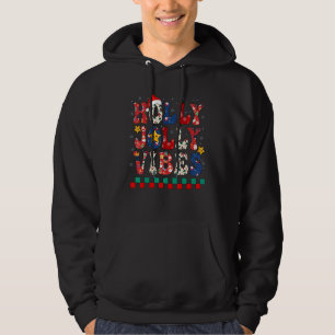 Retro Groovy Holly Xmas Jolly Vibes Christmas For Hoodie