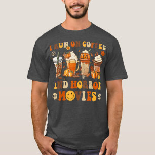 Retro Groovy Horror Fall Movie Coffee Hippie Hallo T-Shirt