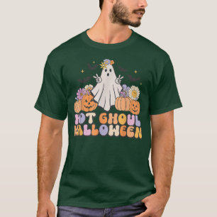 Retro Groovy Hot Ghoul Halloween Ghost Boo Fall Au T-Shirt