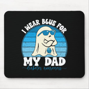 Retro Groovy I Wear Blue For My Dad Diabetes T1d A Mouse Pad