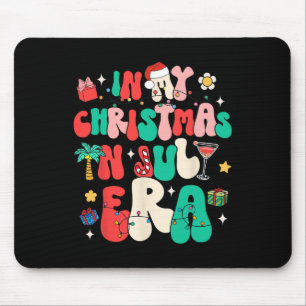 Retro Groovy In My Christmas In July Era Summer Dr Mouse Pad