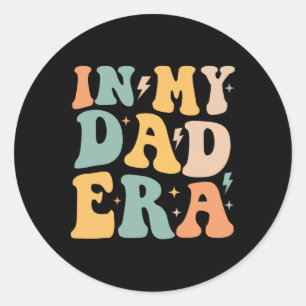 Retro Groovy In My Dad Era Father&#; s Day Classic Round Sticker