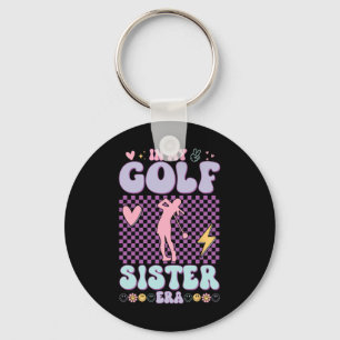 Retro Groovy In My Golf Sister Era Golf Lover Key Ring