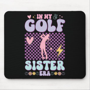 Retro Groovy In My Golf Sister Era Golf Lover  Mouse Pad