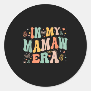 Retro Groovy In My Mamaw Era Mother's Day Women  Classic Round Sticker