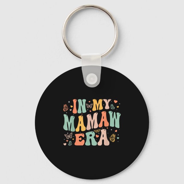 Retro Groovy In My Mamaw Era Mother's Day Women  Key Ring (Front)