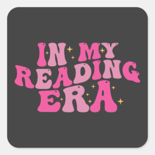 Retro Groovy In My Reading Era  Square Sticker