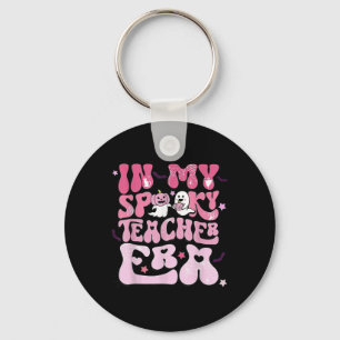 Retro Groovy In My Spooky Teacher Era Fun Hallowee Key Ring
