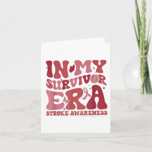 Retro Groovy In My Survivor Era Red Ribbon Stroke Card