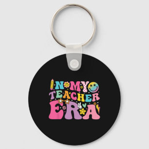 Retro Groovy In My Teaching Era Best Teacher Appre Key Ring