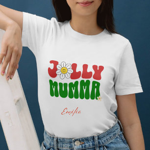 Retro Groovy Jolly Mumma Custom Name Christmas Sweatshirt