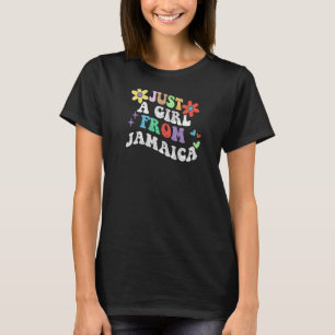 Retro Groovy Just A Girl From Jamaica Mother s Day T-Shirt