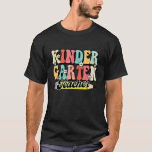Retro Groovy Kindergarten Teacher 1st Day Preschoo T-Shirt