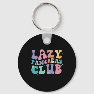 Retro Groovy Lazy Pancreas Club Type 1 Diabetes Aw Key Ring