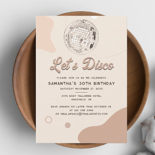 Retro Groovy Lets Disco 30th Birthday Party Invitation