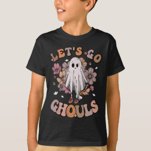 Retro Groovy Let's Go Ghouls Ghost 70s Hippie Hall T-Shirt