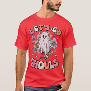 Retro Groovy Lets Go Ghouls Ghost 70s Hippie Hallo T-Shirt