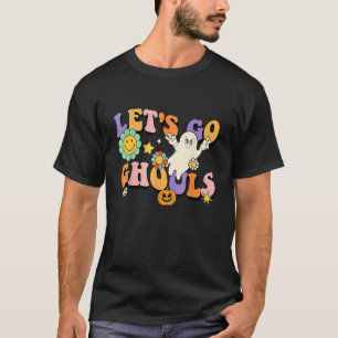Retro Groovy Let's Go Ghouls Halloween Ghost Boo T-Shirt