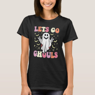 Retro Groovy Let's Go Ghouls Halloween Ghost Outfi T-Shirt