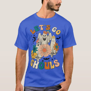 Retro Groovy Let's Go Ghouls Halloween Ghost Outfi T-Shirt