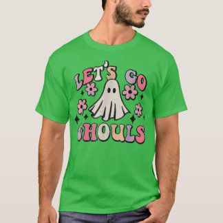 Retro Groovy Let's Go Ghouls Halloween Ghost Outfi T-Shirt