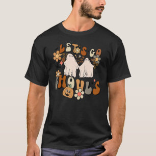 Retro Groovy Let's Go Ghouls Halloween Ghost Outfi T-Shirt