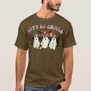 Retro Groovy Let's Go Ghouls Halloween Ghost Outfi T-Shirt