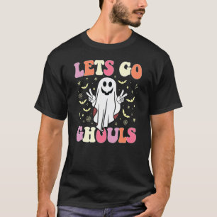 Retro Groovy Let's Go Ghouls Halloween Ghost Outfi T-Shirt