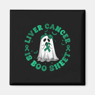 Retro Groovy Liver Cancer Is Boo Sheet Ghost Green Magnet