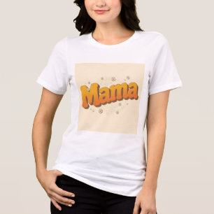 Retro Groovy Mama 70s Bubble Letters Mother's Day Tri-Blend Shirt