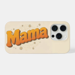 Retro Groovy Mama 70s Bubble Typography Phone Case